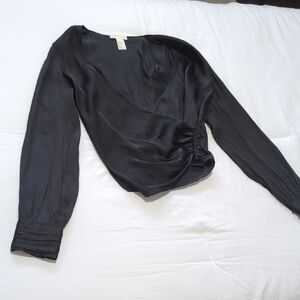 H&M Black Satin Blouse